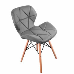 Chaise scandinave avec assise ergonomique en similicuir et pieds en bois