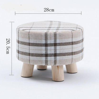 Tabouret scandinave bas avec assise ronde en tissus