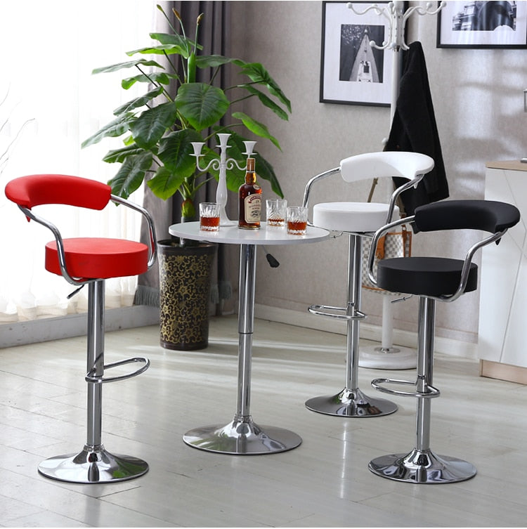 Chaise de bar moderne avec  dossier ergonomique sur  pied en inox par lot de 2