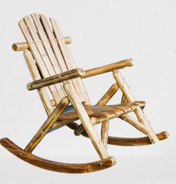 Chaise à bascule en bois de style montagne