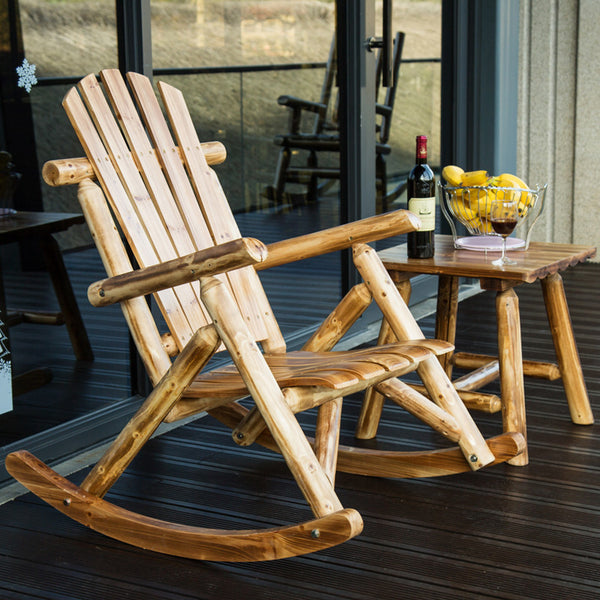 Chaise à bascule en bois style Chalet