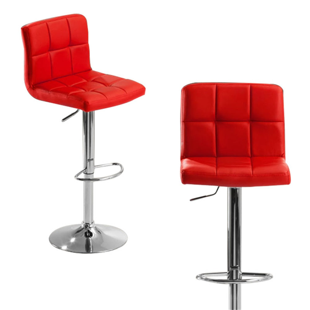 chaise de bar réglable similicuir rouge