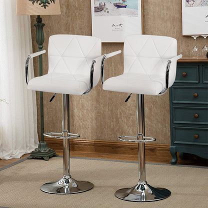 Chaise de bar design avec assise surpiquée et cadre en inox
