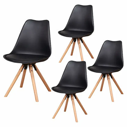 Chaise scandinave assise confort pieds pyramide (lot de 4)