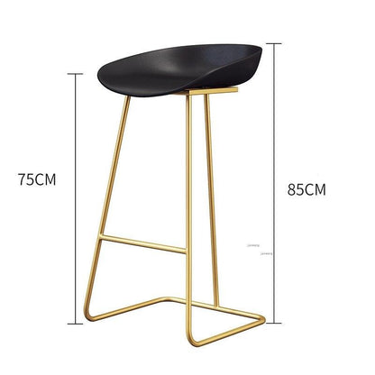 Tabouret de bar design scandinave noir et doré