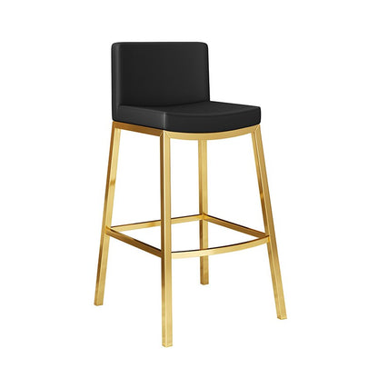 Chaise de bar design en cuir et métal avec repose pieds