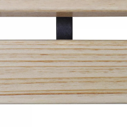 Banc industriel en bois et fer avec sculpture sur dossier