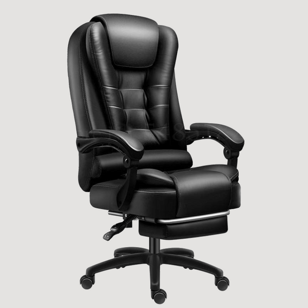 Chaise de bureau noire ergonomique rembourrée