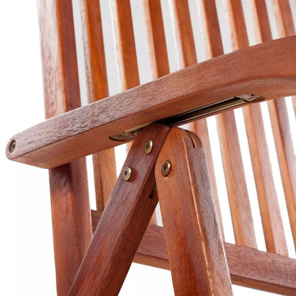 Chaise pliable de jardin en bois vernis (lot de 2)