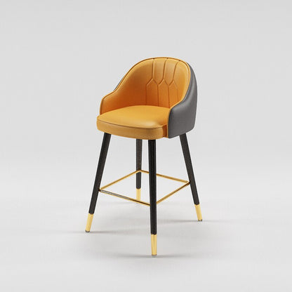 Tabouret de bar design de style nordique en cuir et metal