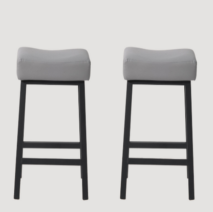 Tabouret de bar gris et noir (lot de 2)