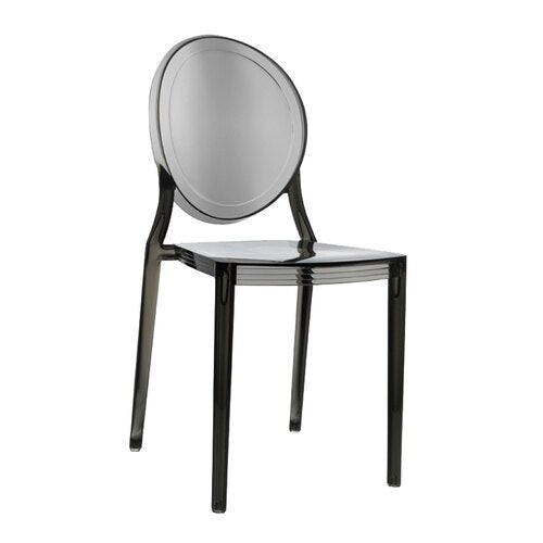 Chaise médaillon design à structure minimaliste