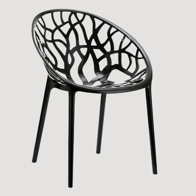 Chaise design contemporaine en plastique noir