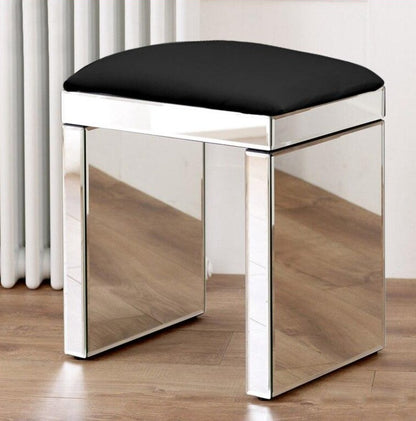 Tabouret design miroir avec assise rembourrée