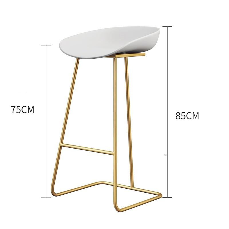 Tabouret de bar design scandinave blanc et doré