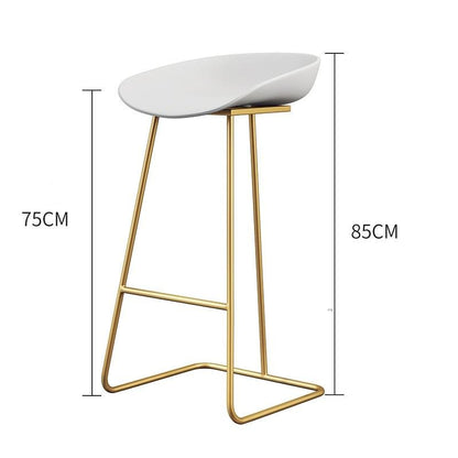 Tabouret de bar design scandinave blanc et doré