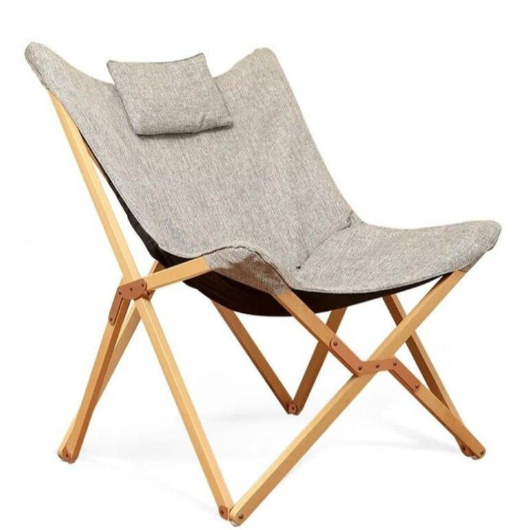 Chaise pliante déco en bois et tissu