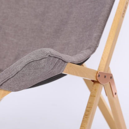 Chaise pliable déco en bois et tissu