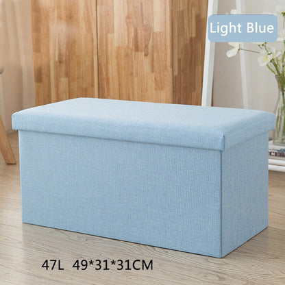 Banc de rangement en tissu chiné avec couvercle