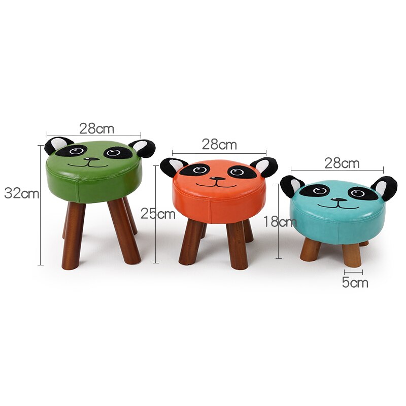 Tabouret enfant avec assise rembourrée et pieds en bois