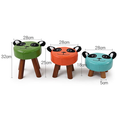 Tabouret enfant avec assise rembourrée et pieds en bois