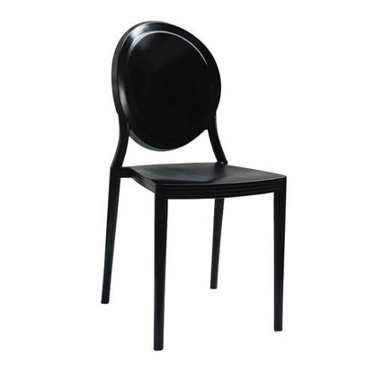 Chaise médaillon design à structure minimaliste