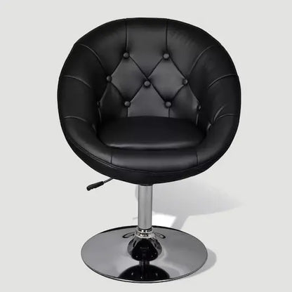 Chaise design style rétro demi sphère capitonnée à pied central
