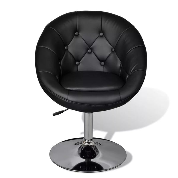 chaise design rétro capitonnée noire