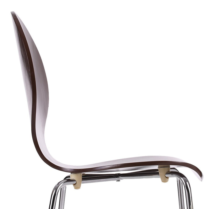 Chaise design en bois avec assise coquillage  et pieds en acier par lot de 2