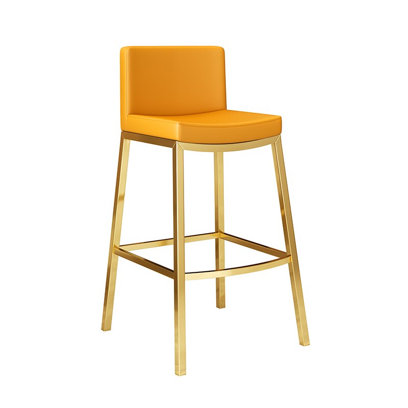 chaise de bar design jaune et or 