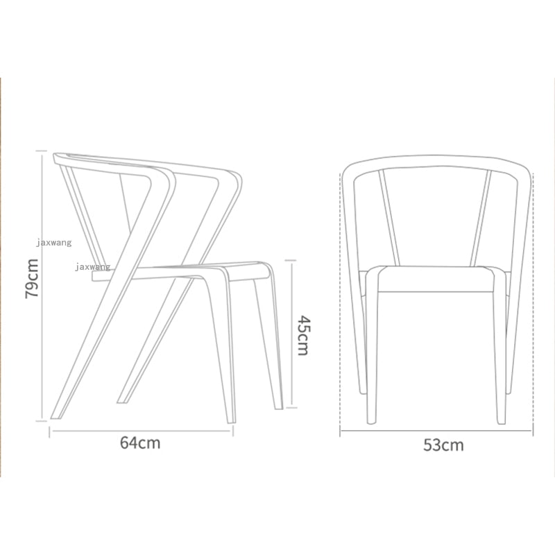 Chaise design  de salle à manger  en bois brossé