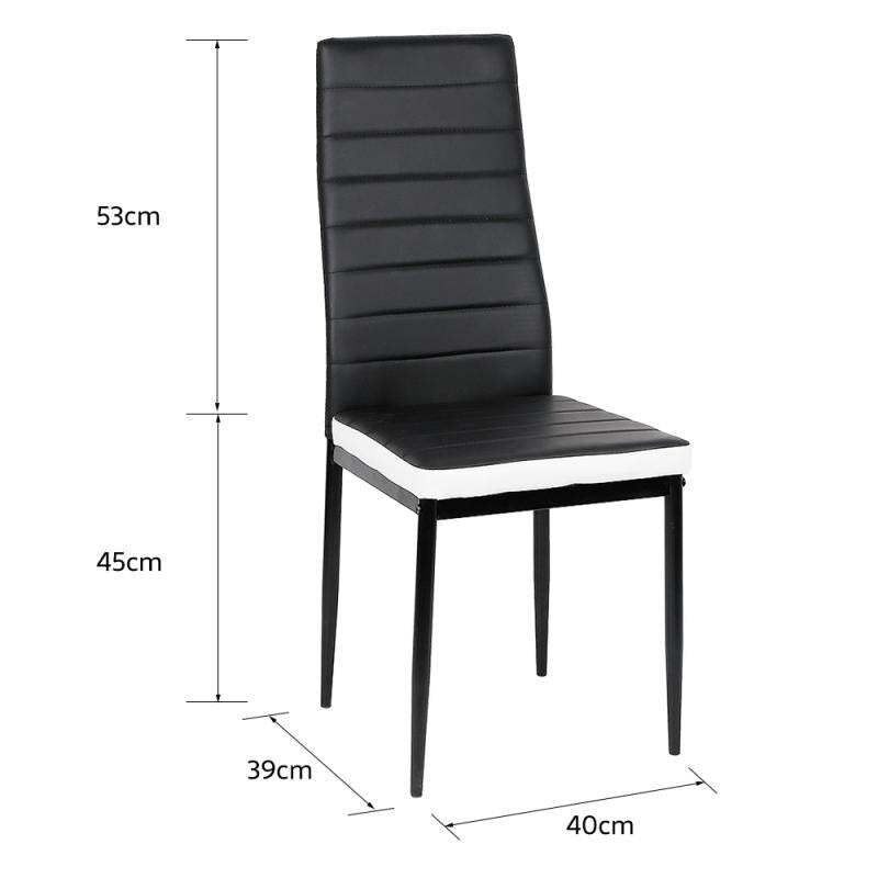 Chaise moderne de salle à manger dossier  haut bicolore noire et blanche (lot de 6)