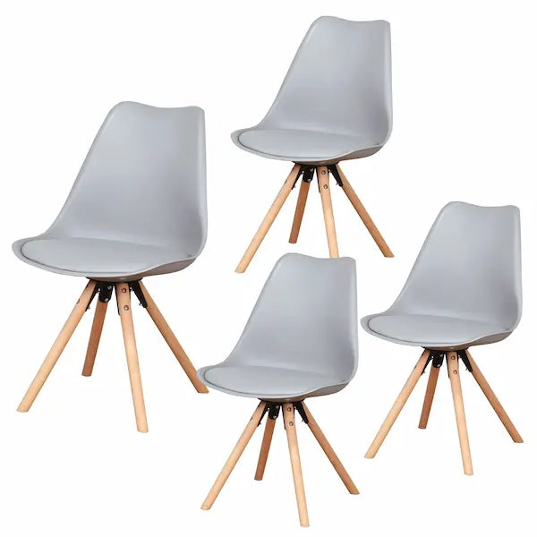 Chaise scandinave assise confort pieds pyramide (lot de 4)