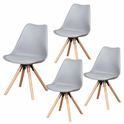 Chaise scandinave assise confort pieds pyramide (lot de 4)