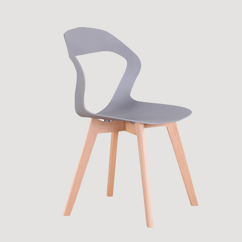 Chaise scandinave design avec dossier contour gris