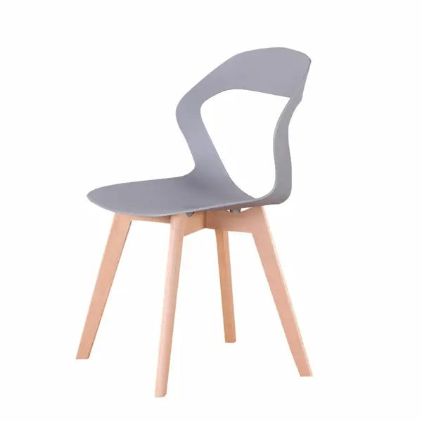 Chaise scandinave design en bois et plastique sans accoudoirs (lot de 2)