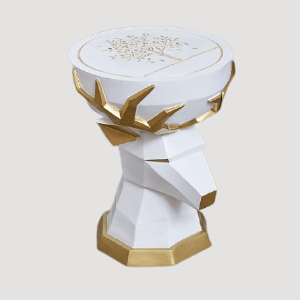 Tabouret design blanc laqué décoratif