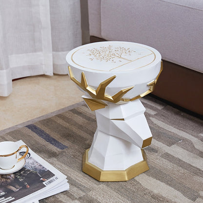 Tabouret design blanc laqué décoratif