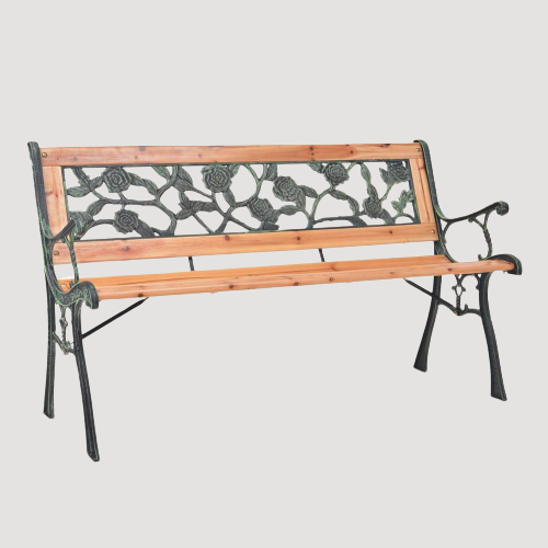 Banc de jardin en métal et bois