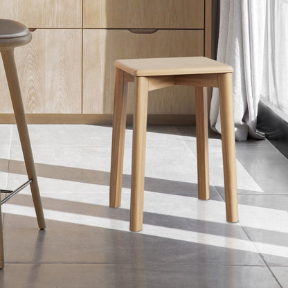 Tabouret scandinave en bois minimaliste encastrable