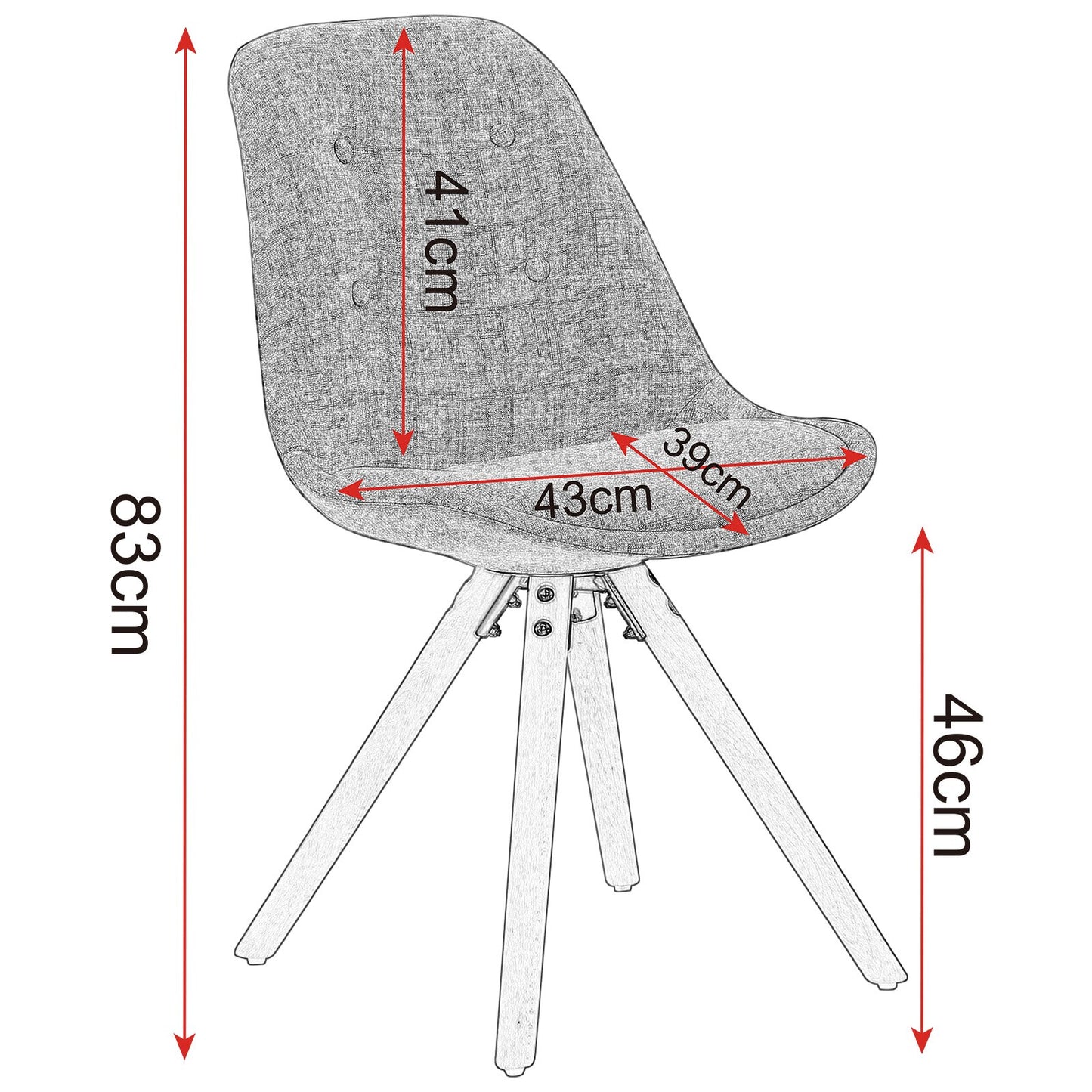 Chaise scandinave en velours et bois noir