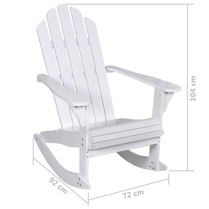Chaise à bascule en bois blanc avec accoudoirs