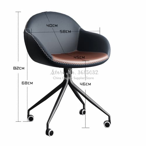 Chaise de bureau design et ergonomique sur roulettes
