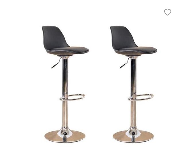 Chaise de bar avec assise rembourrée et pied en métal (lot de 2)
