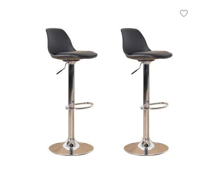 Chaise de bar avec assise rembourrée et pied en métal (lot de 2)