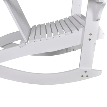 Chaise à bascule en bois blanc avec accoudoirs