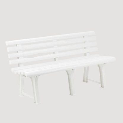 Banc de jardin en plastique blanc