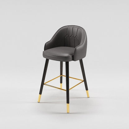 Tabouret de bar design de style nordique en cuir et metal