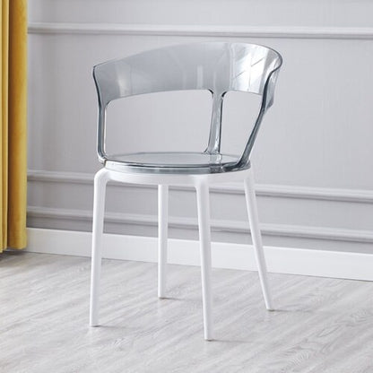 Chaise moderne en bois et résine à dossier large