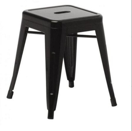 Tabouret vintage industriel en métal noir